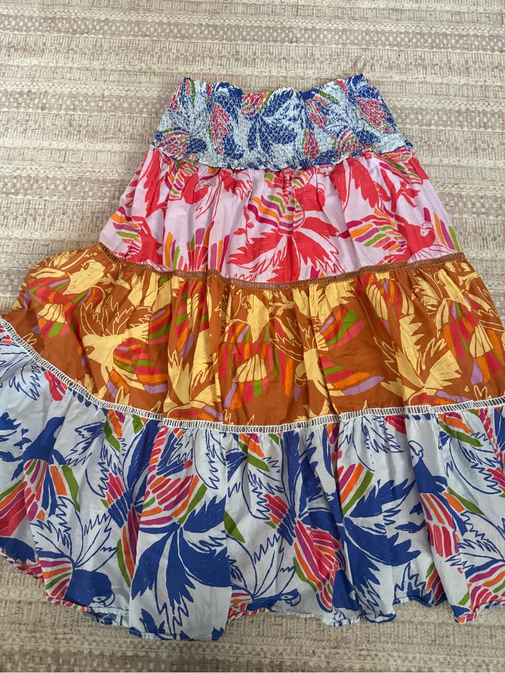 Farm Rio Women's Multi-Color Tiered Boho Skirt